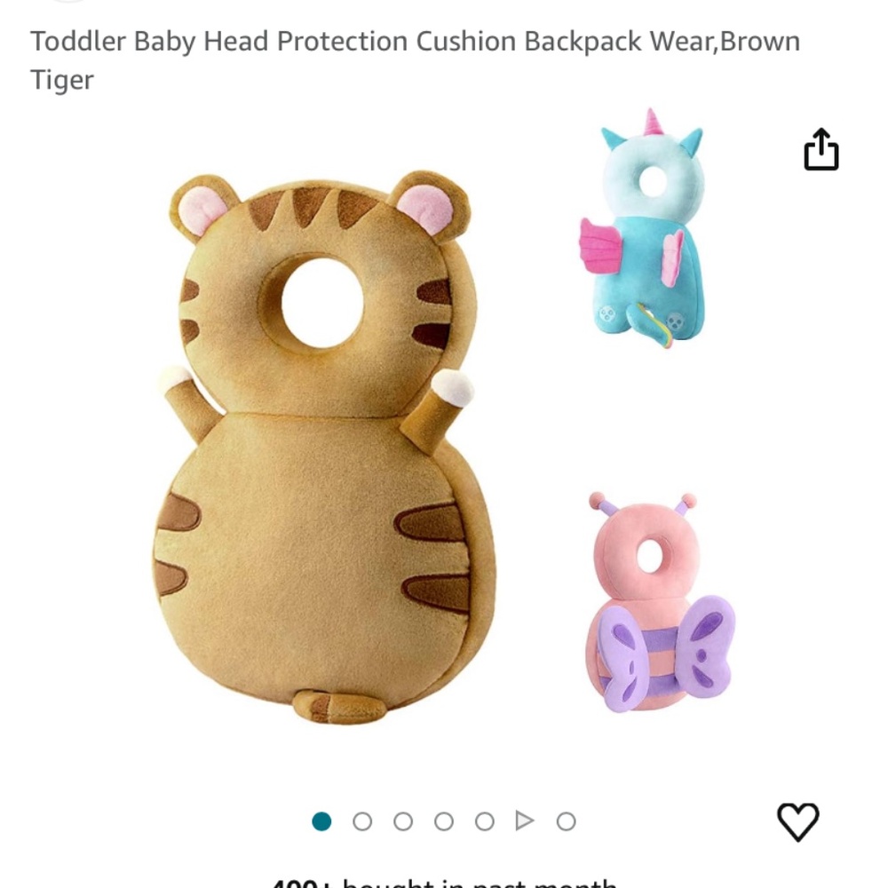 Toddler Baby Head Protection Cushion Backpack - Tiger